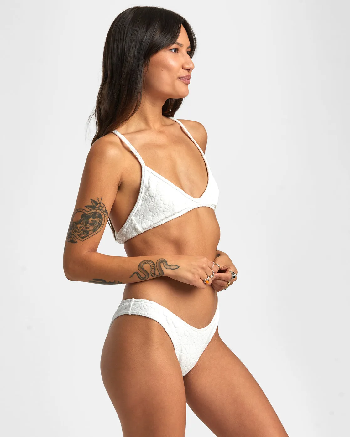 Dolly Crossback Triangle Bikini Top - Whisper White