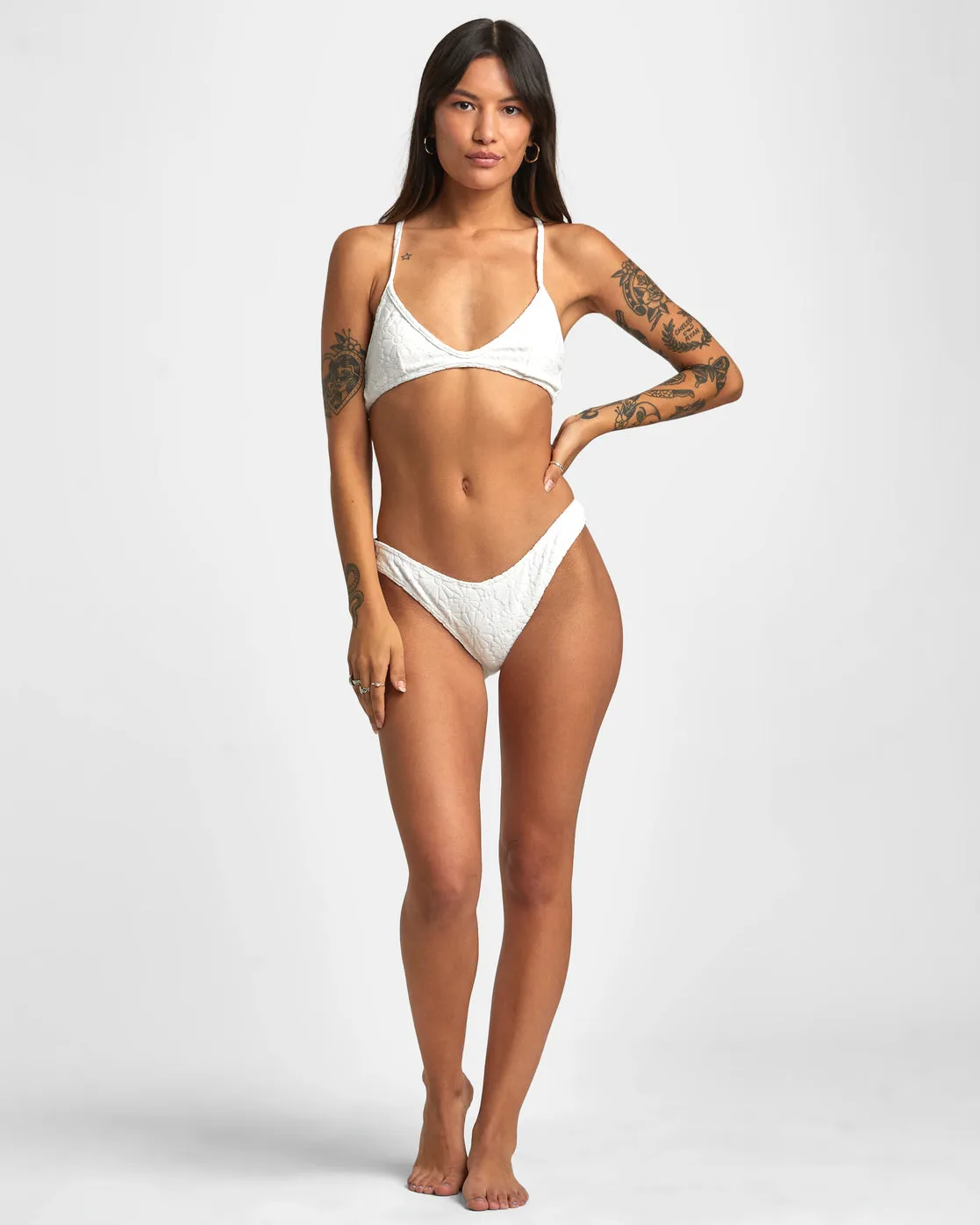 Dolly Crossback Triangle Bikini Top - Whisper White