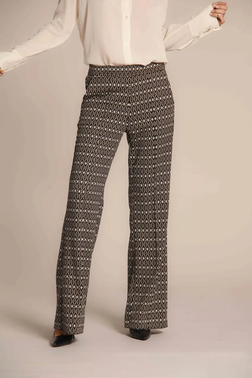 Easy Straight women's chino pants in jersey with a geometric design straight fit