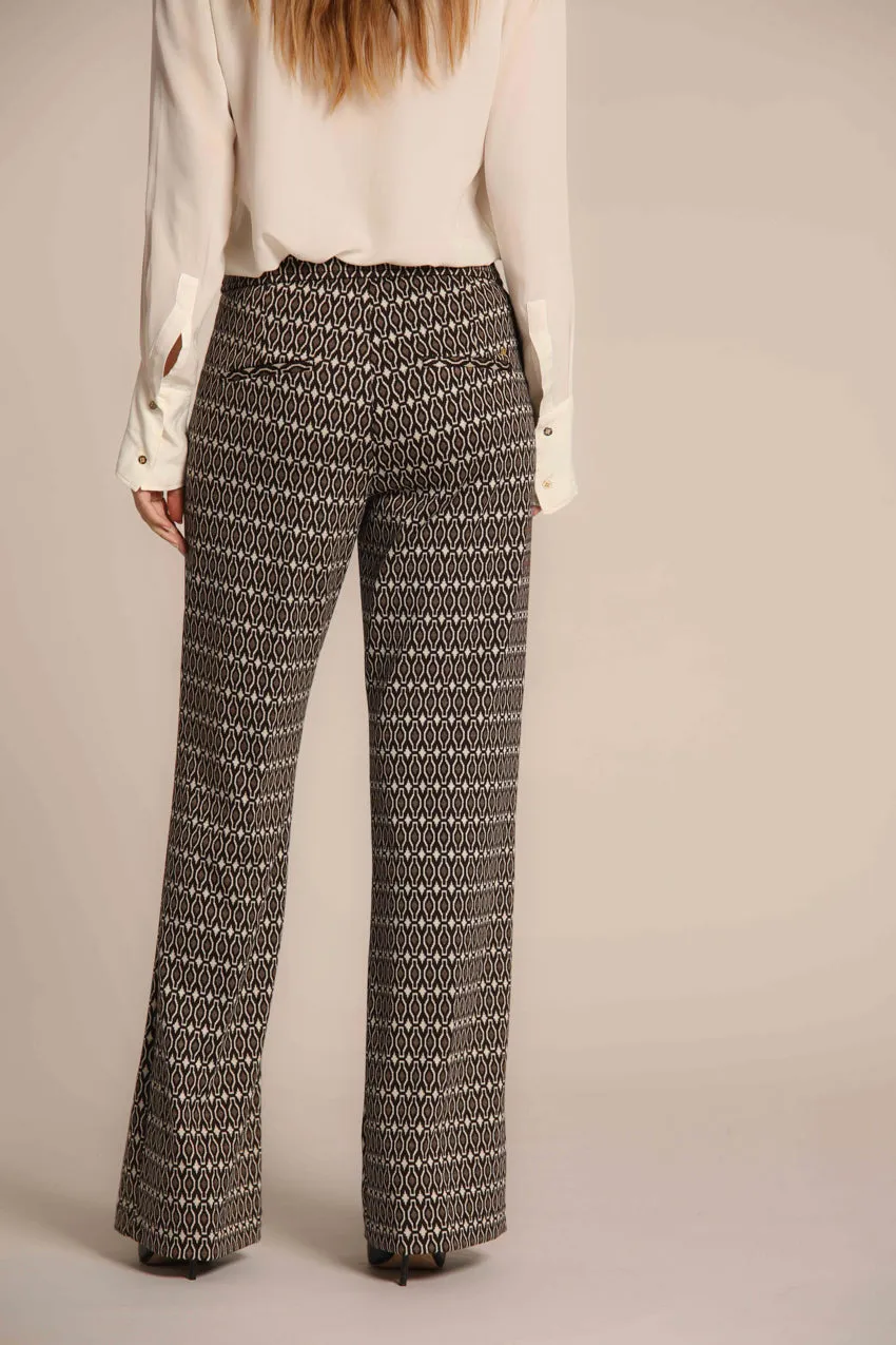 Easy Straight women's chino pants in jersey with a geometric design straight fit