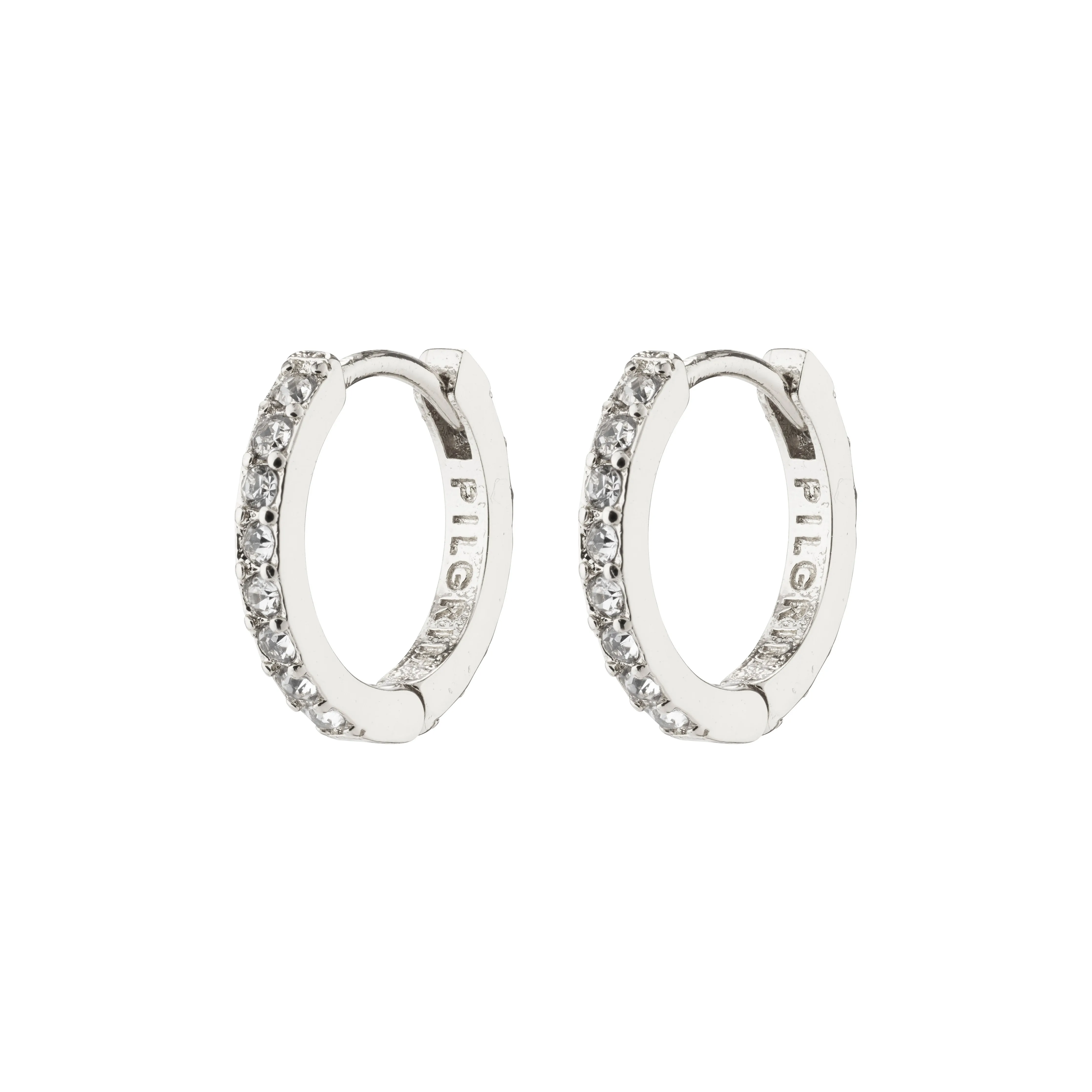 EBNA small crystal hoops silver-plated