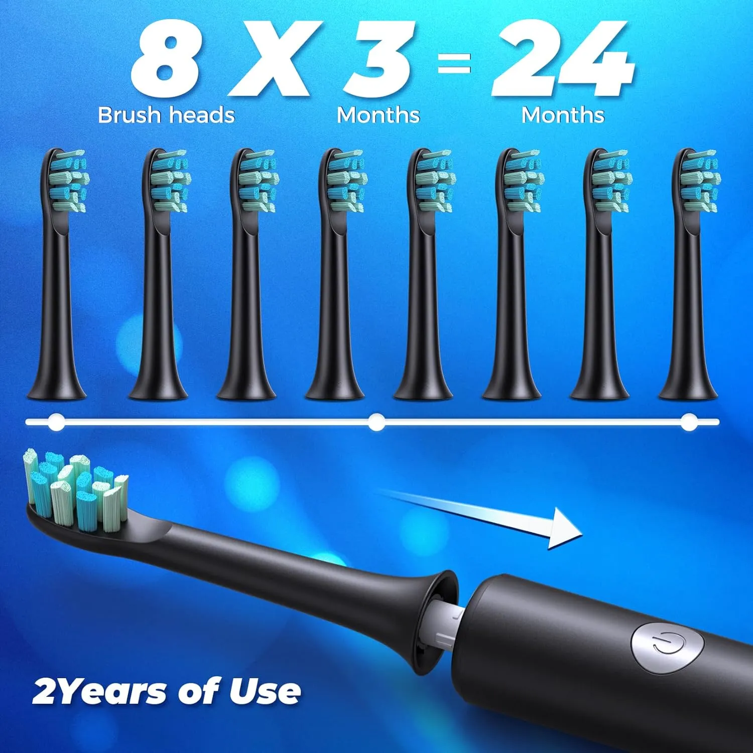 Electric Toothbrushes Adults-8 Brush Heads,Fast Charge 4 Hours Last 60 Days,Electric Toothbrush-40000 VPM, 5 Modes,2 Minute Smart Timer Sonic Toothbrushes for Adults,Kids