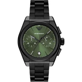 Emporio Armani Green Dial Black Strap Chronograph Watch AR11562