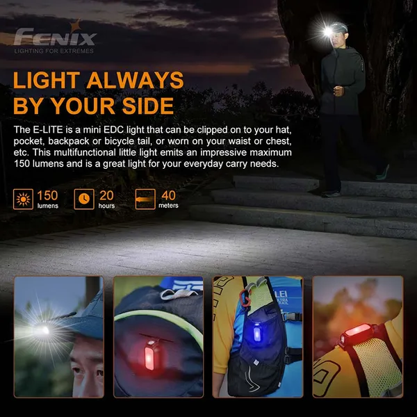 Fenix E-Lite Match CA18 & Everlight 2835 LED Flashlight (black)