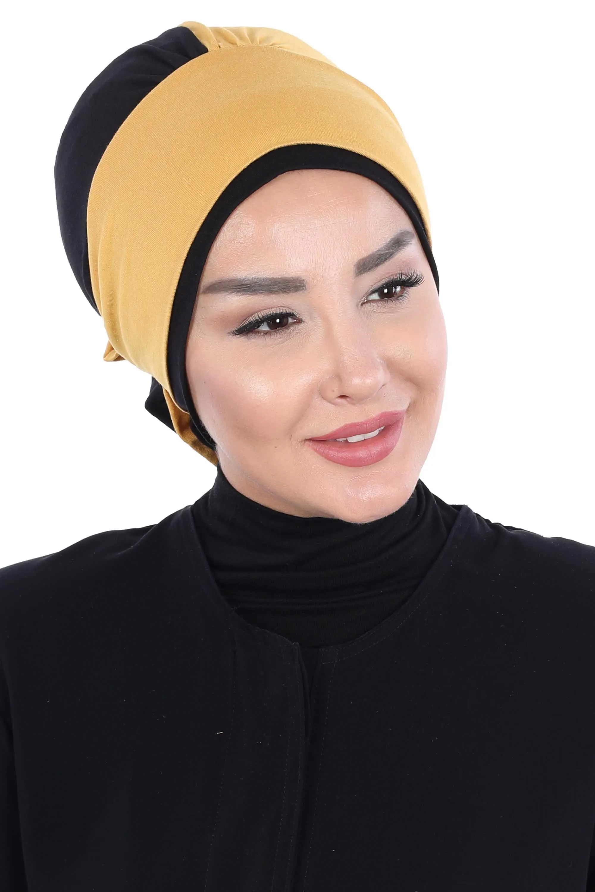 Floral Pre-Tied Instant Turban Fashionable Head Covering with Twin Colors, Soft Combed Cotton Easy Wear Hijab Headwrap with Rose Detail,B-28