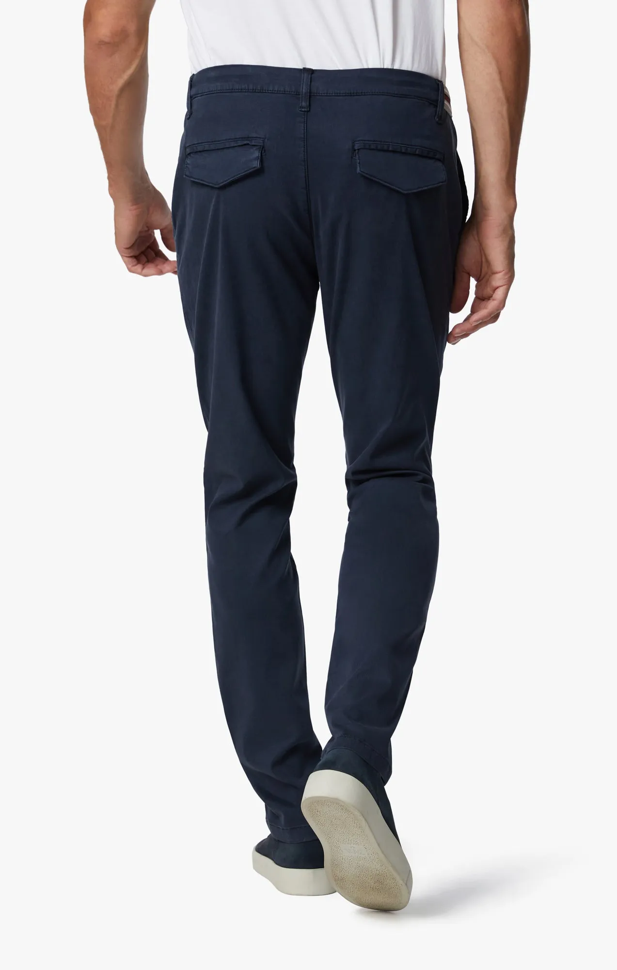 Formia Drawstring Chino Pants In Navy Soft Touch