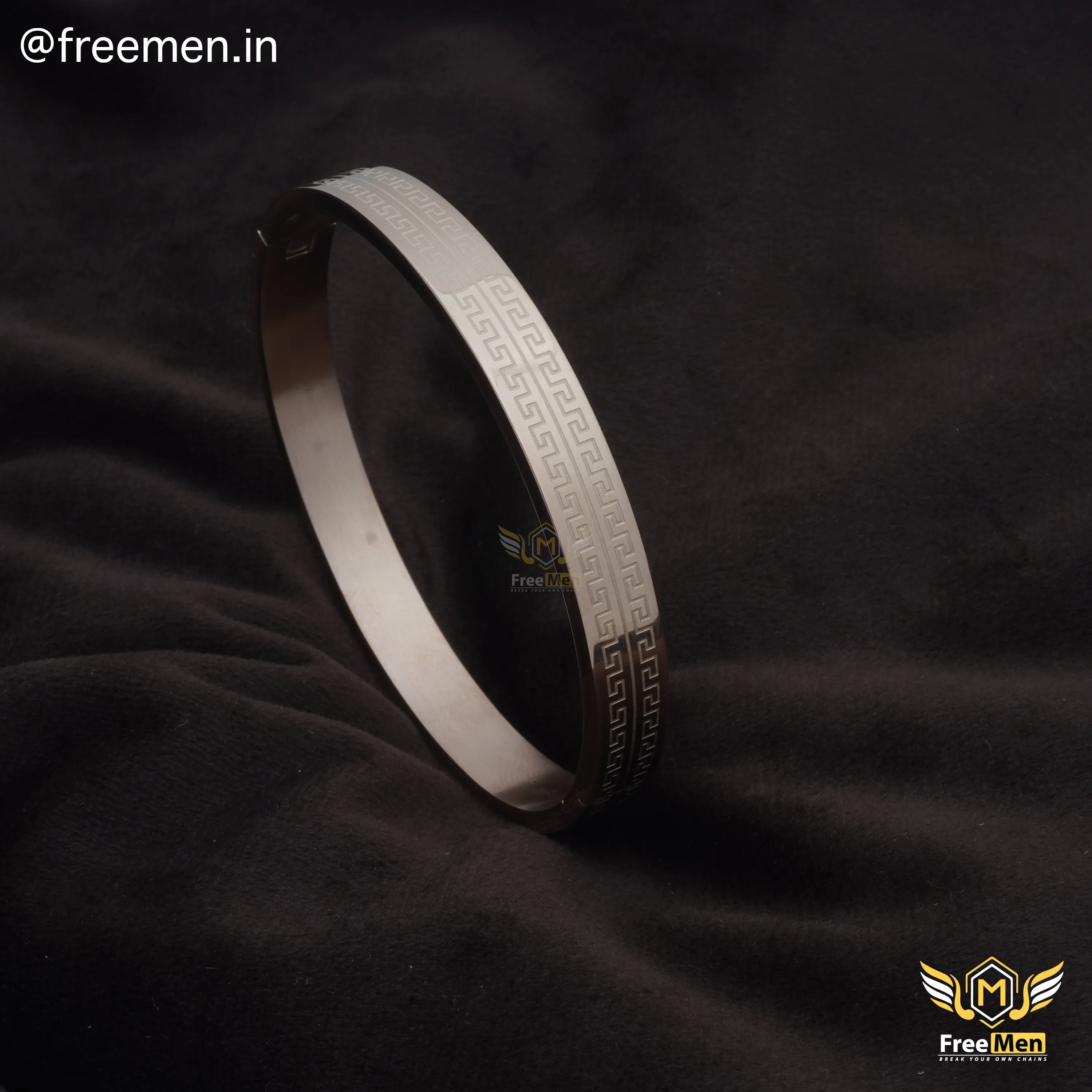 Freemen Digital Design Rosegold Plated Kada for Men - FM105