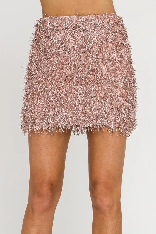 Fringed Mini Skirt