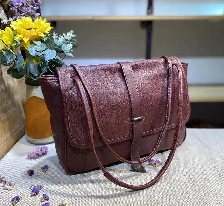 Full Grain Leather Tote Leather Laptop Bag Women, work bag, Womens casual bag, Leather messenger bag, Womens shopping bag leather