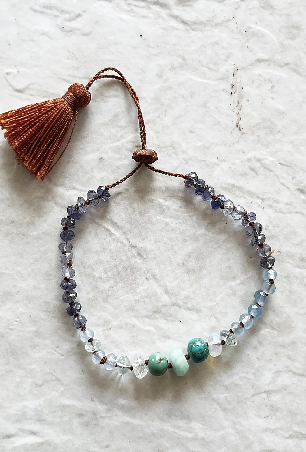 Gemstone Mix Tassel Bracelet