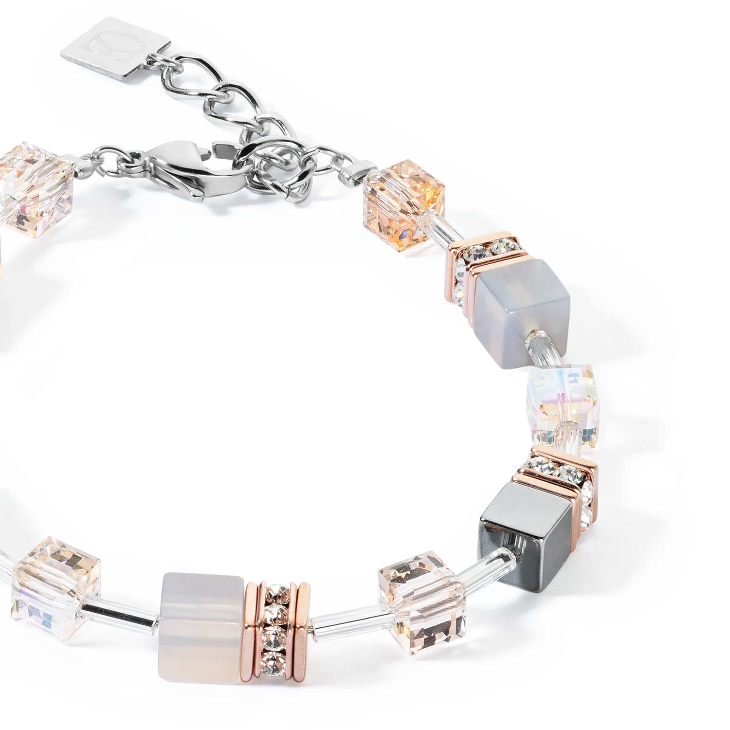 GeoCUBE® Iconic Precious bracelet rose gold-peach