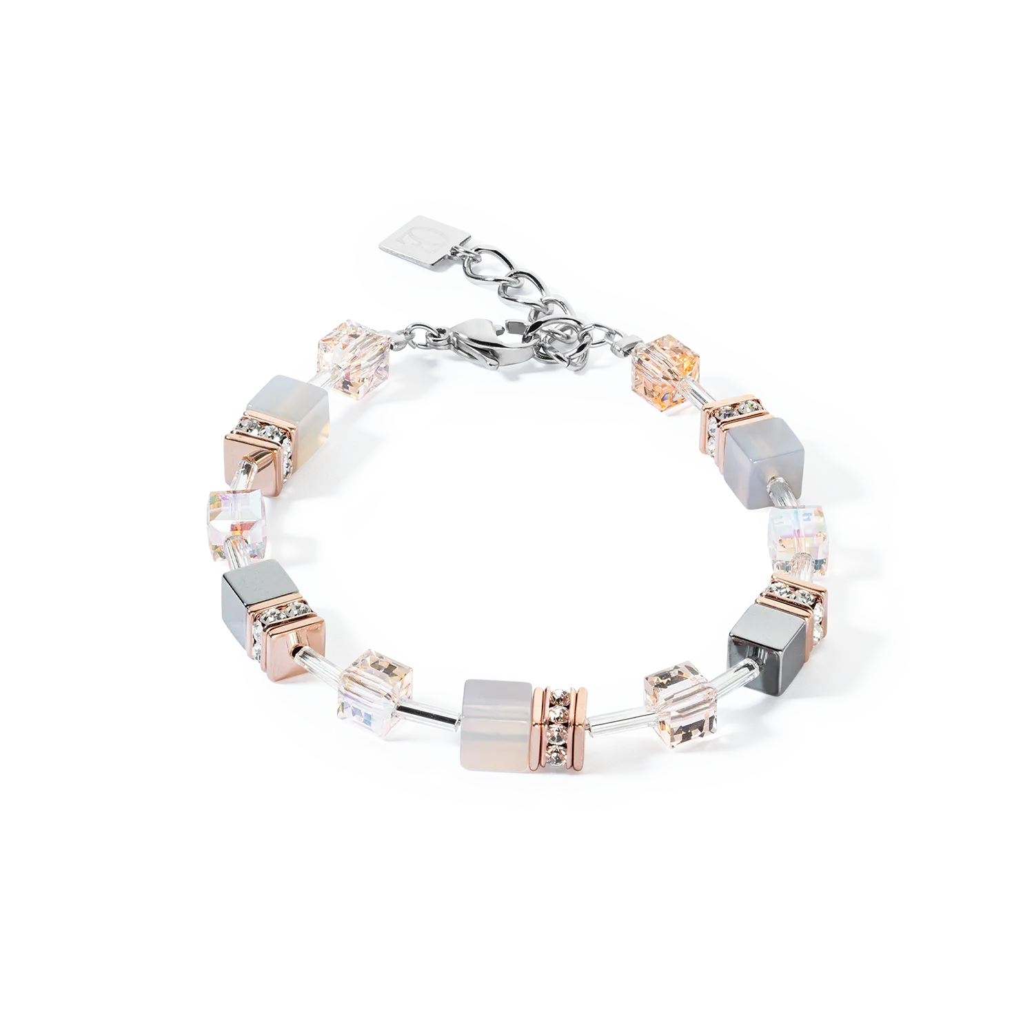 GeoCUBE® Iconic Precious bracelet rose gold-peach