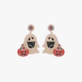 Ghost Rhinestone Alloy Earrings