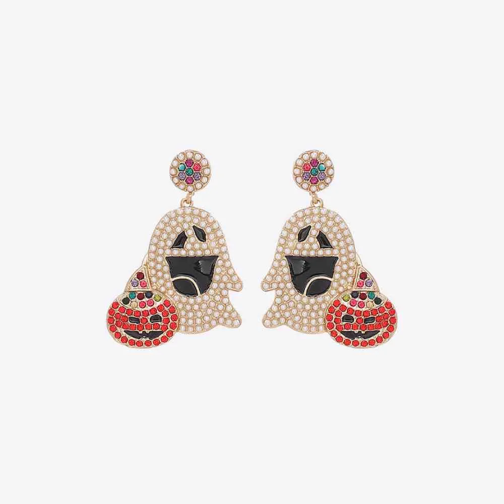 Ghost Rhinestone Alloy Earrings