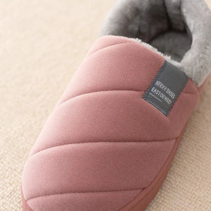 Groovywish Men Women Slippers Plush Soft Fur Lined Slides