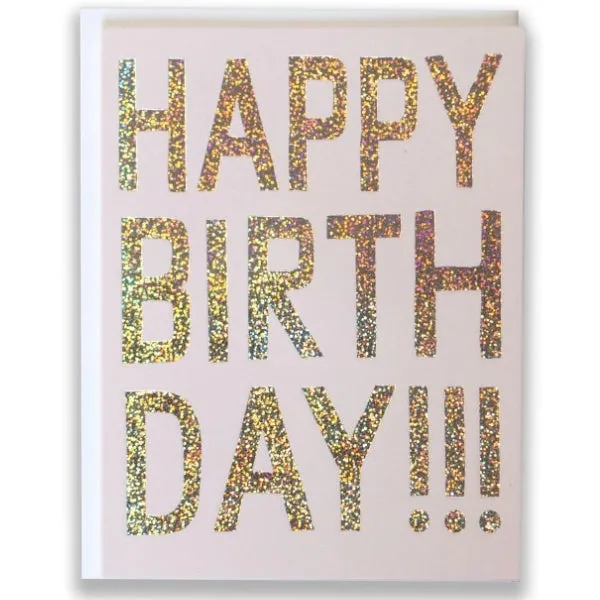 Happy Birthday Glitter Hologram Foil Card