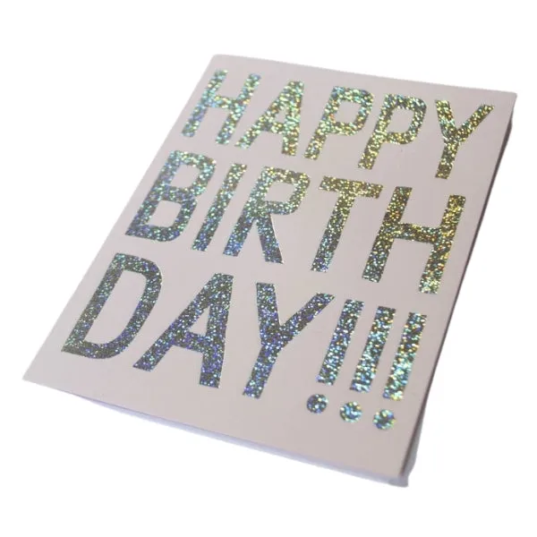 Happy Birthday Glitter Hologram Foil Card