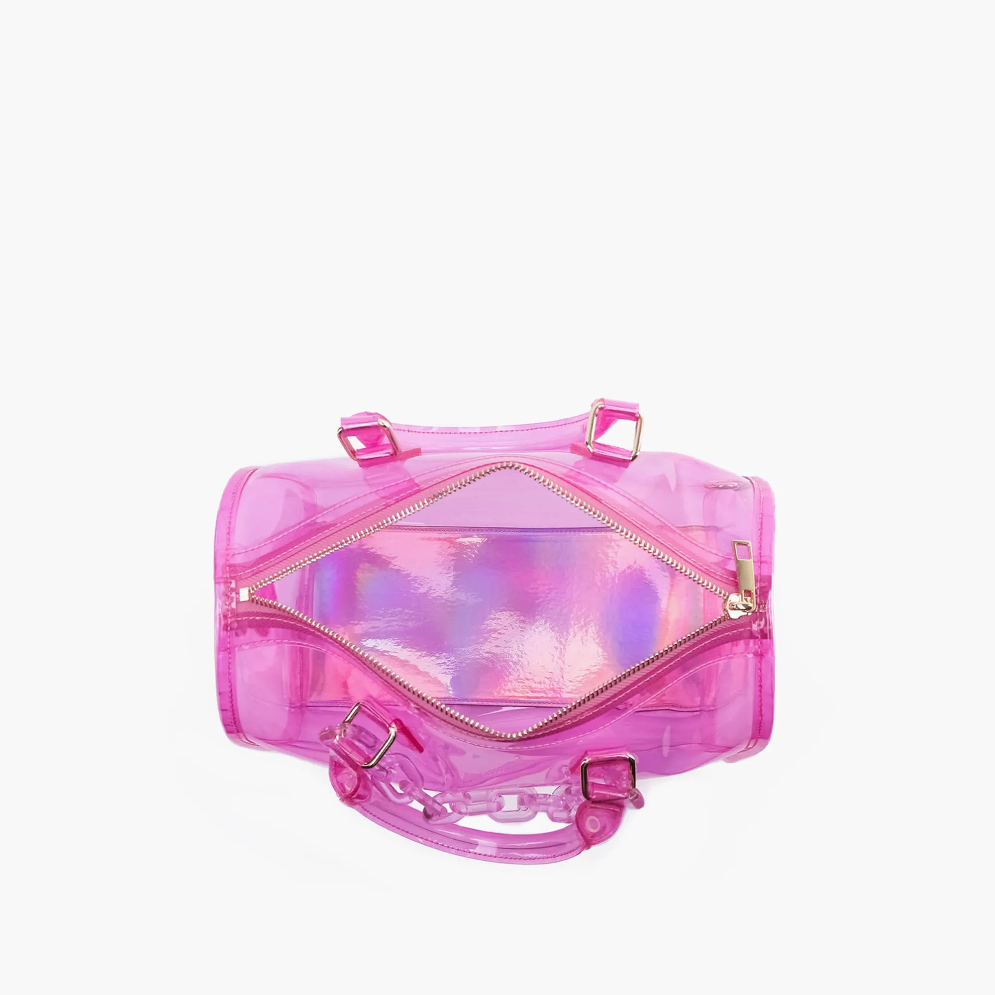 Instant Shipping! Iced Out Hologram Satchel: Pink