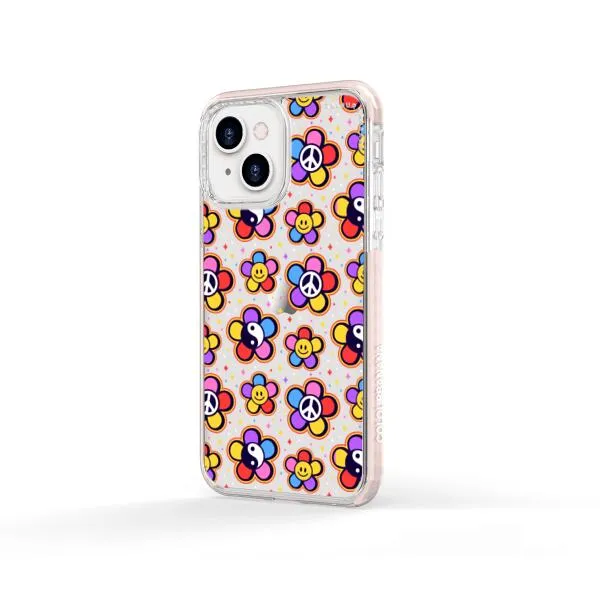 iPhone Case - Hippy 80s Fashion Mushroom Daisy Peace Rainbow