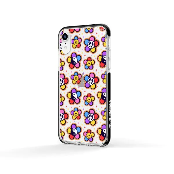 iPhone Case - Hippy 80s Fashion Mushroom Daisy Peace Rainbow