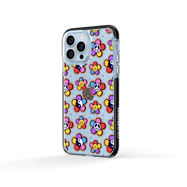 iPhone Case - Hippy 80s Fashion Mushroom Daisy Peace Rainbow