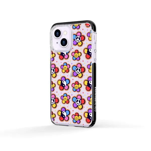 iPhone Case - Hippy 80s Fashion Mushroom Daisy Peace Rainbow