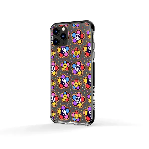 iPhone Case - Hippy 80s Fashion Mushroom Daisy Peace Rainbow