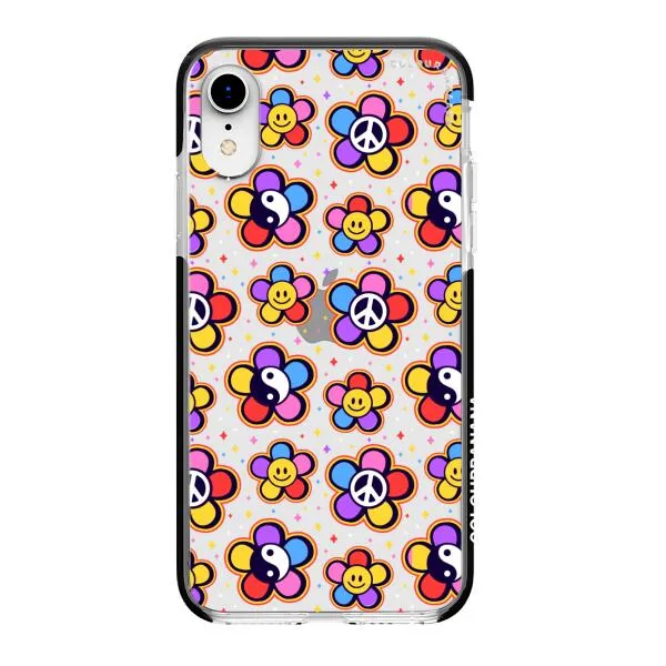 iPhone Case - Hippy 80s Fashion Mushroom Daisy Peace Rainbow