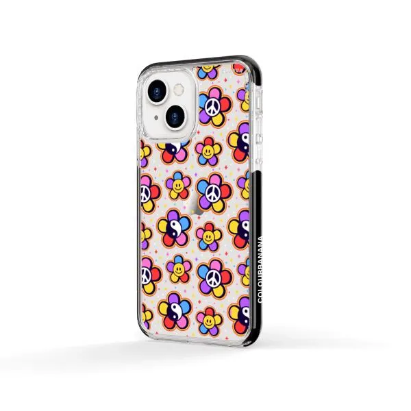 iPhone Case - Hippy 80s Fashion Mushroom Daisy Peace Rainbow