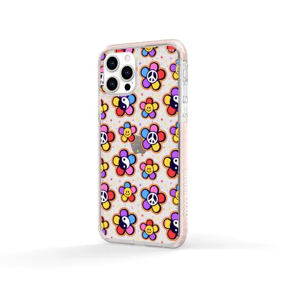 iPhone Case - Hippy 80s Fashion Mushroom Daisy Peace Rainbow