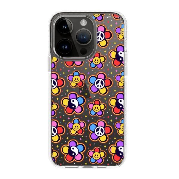 iPhone Case - Hippy 80s Fashion Mushroom Daisy Peace Rainbow