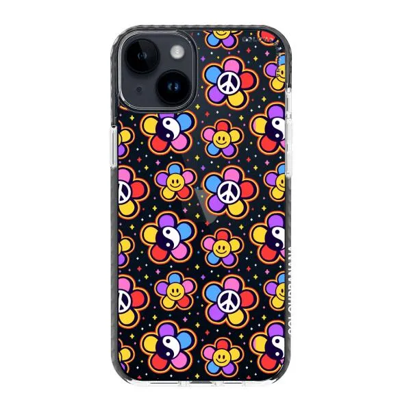 iPhone Case - Hippy 80s Fashion Mushroom Daisy Peace Rainbow