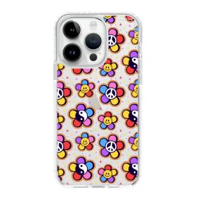 iPhone Case - Hippy 80s Fashion Mushroom Daisy Peace Rainbow