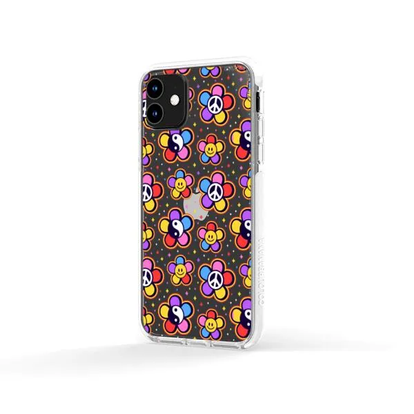 iPhone Case - Hippy 80s Fashion Mushroom Daisy Peace Rainbow