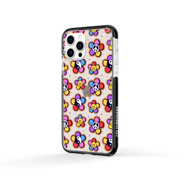 iPhone Case - Hippy 80s Fashion Mushroom Daisy Peace Rainbow