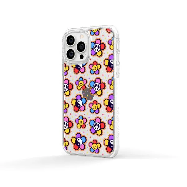 iPhone Case - Hippy 80s Fashion Mushroom Daisy Peace Rainbow