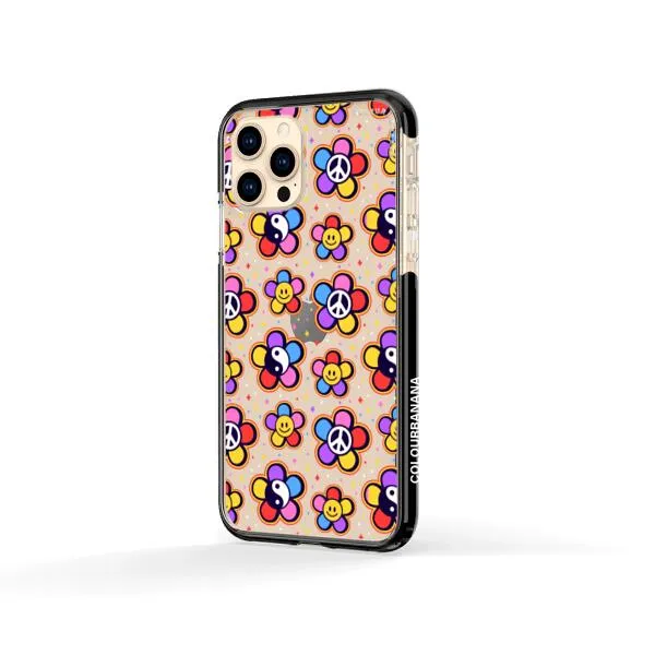 iPhone Case - Hippy 80s Fashion Mushroom Daisy Peace Rainbow