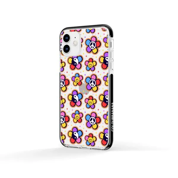 iPhone Case - Hippy 80s Fashion Mushroom Daisy Peace Rainbow