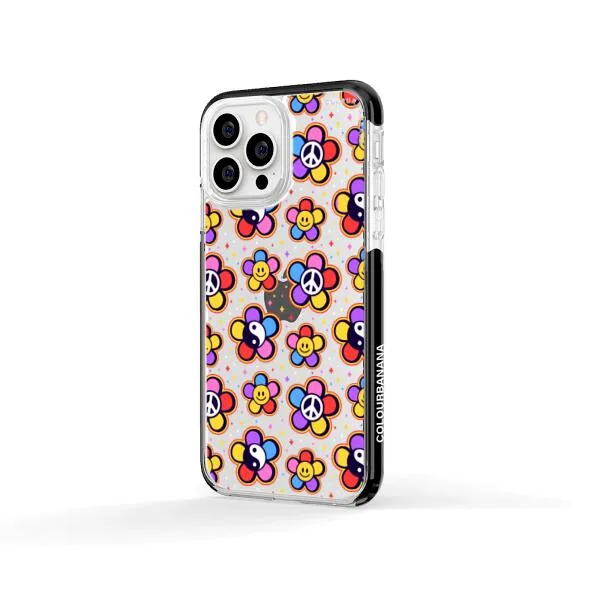 iPhone Case - Hippy 80s Fashion Mushroom Daisy Peace Rainbow