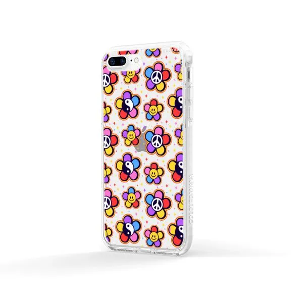 iPhone Case - Hippy 80s Fashion Mushroom Daisy Peace Rainbow