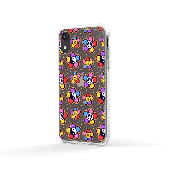 iPhone Case - Hippy 80s Fashion Mushroom Daisy Peace Rainbow