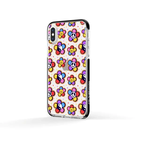 iPhone Case - Hippy 80s Fashion Mushroom Daisy Peace Rainbow