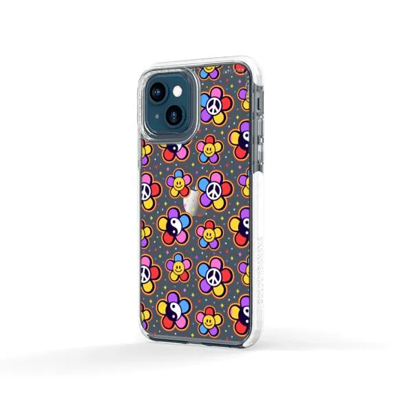 iPhone Case - Hippy 80s Fashion Mushroom Daisy Peace Rainbow