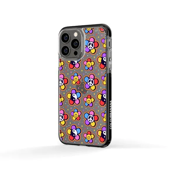 iPhone Case - Hippy 80s Fashion Mushroom Daisy Peace Rainbow