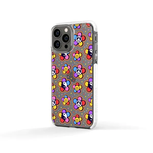 iPhone Case - Hippy 80s Fashion Mushroom Daisy Peace Rainbow