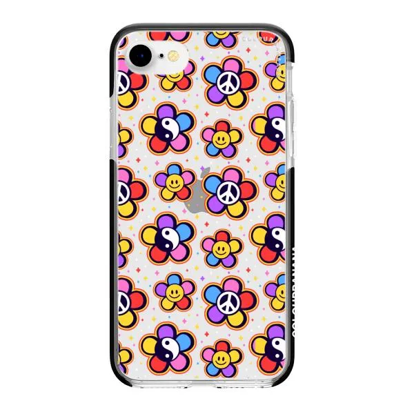 iPhone Case - Hippy 80s Fashion Mushroom Daisy Peace Rainbow