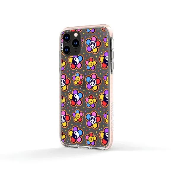 iPhone Case - Hippy 80s Fashion Mushroom Daisy Peace Rainbow