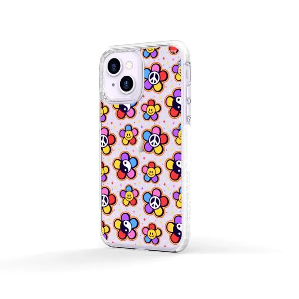 iPhone Case - Hippy 80s Fashion Mushroom Daisy Peace Rainbow