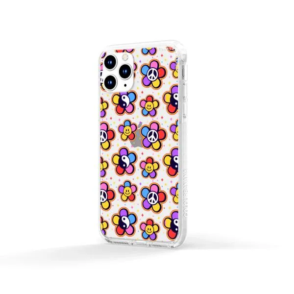 iPhone Case - Hippy 80s Fashion Mushroom Daisy Peace Rainbow