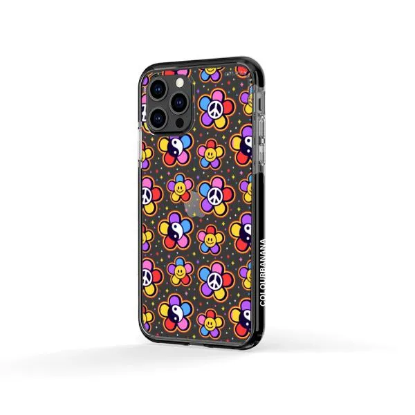 iPhone Case - Hippy 80s Fashion Mushroom Daisy Peace Rainbow